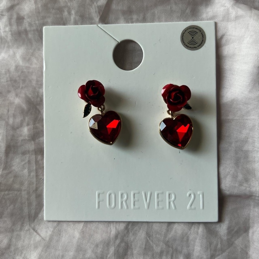 F21 rose stone earrings